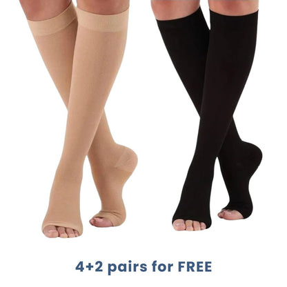 Breathable Open Toe Compression Socks for Improved Circulation