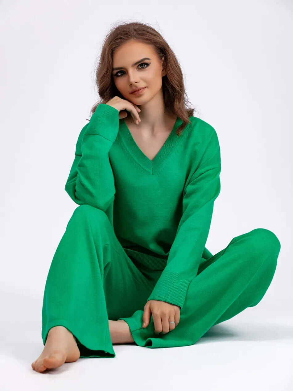 Ladies' Crew Neck Jumper and Loose Fit Pants Set