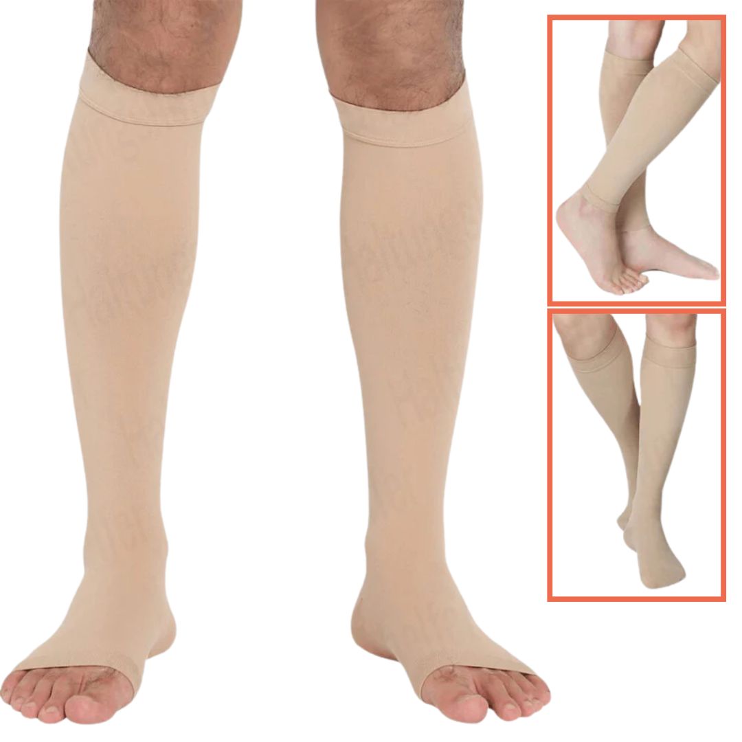 Breathable Open Toe Compression Socks for Improved Circulation