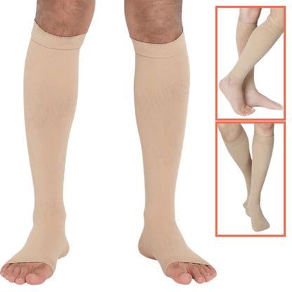 Breathable Open Toe Compression Socks for Improved Circulation