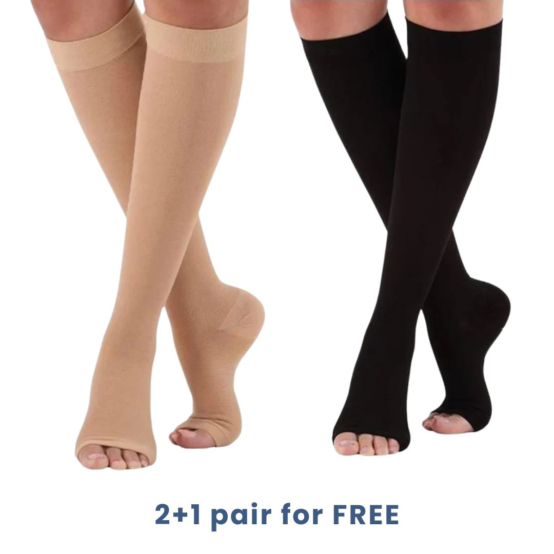 Breathable Open Toe Compression Socks for Improved Circulation