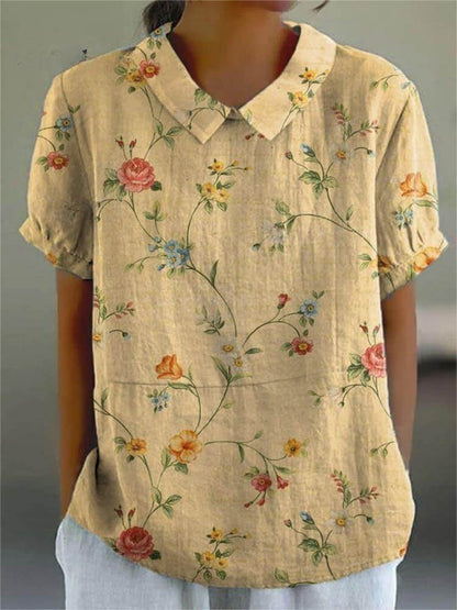 Vintage Style Floral Women's Blouse