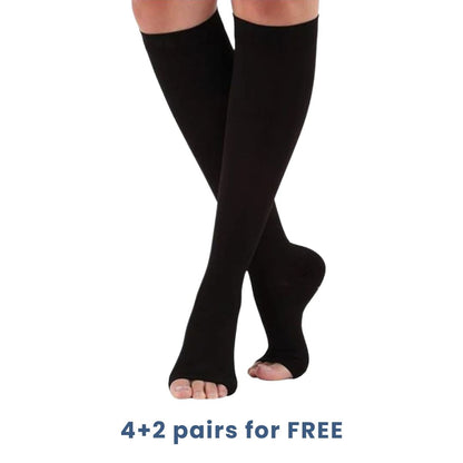 Breathable Open Toe Compression Socks for Improved Circulation