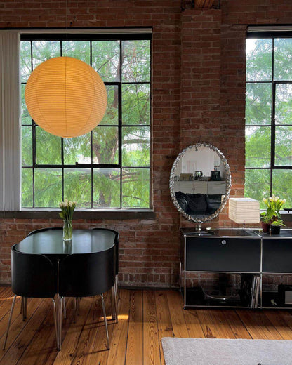 Simple White Cotton Shade Pendant Light with Metal Frame