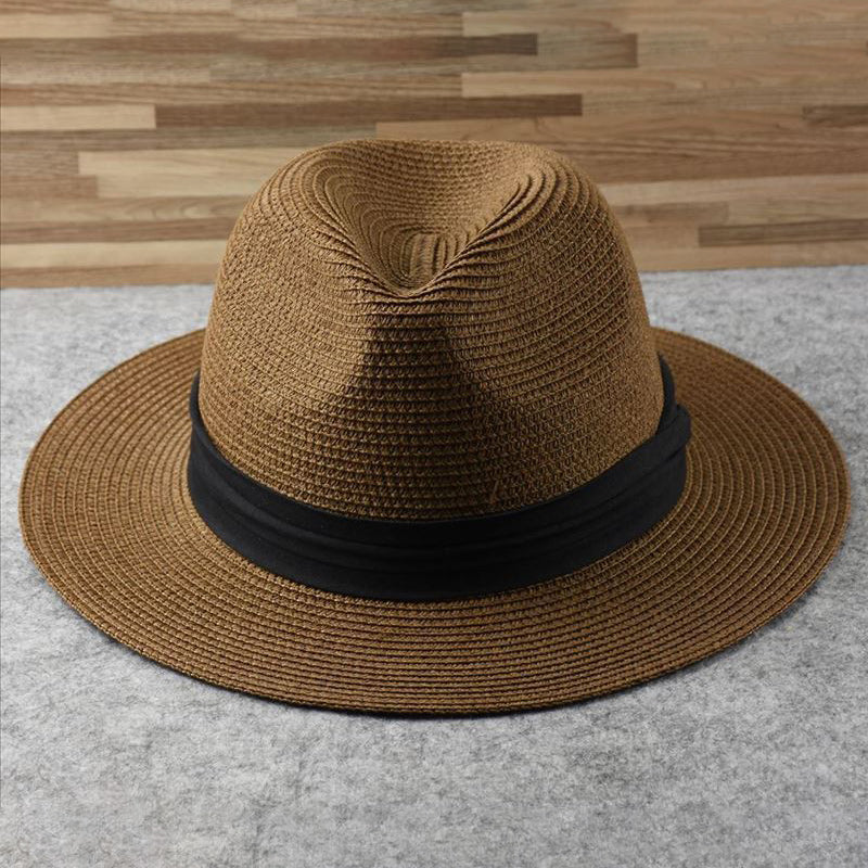 Classic Summer Straw Panama Hat with Sun Protection