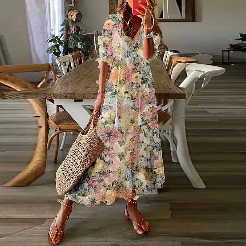 Chic Long Summer Dress for Ladies - Luxivelle