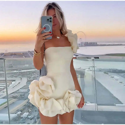 Sleeveless Ruffle Mini Party Dress for Women - Luxivelle