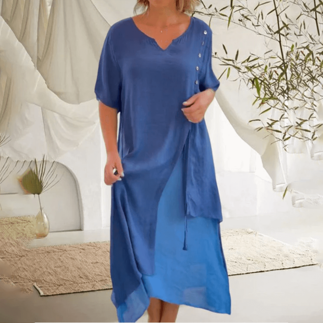 Beautiful Long Two Tone Evening Dress