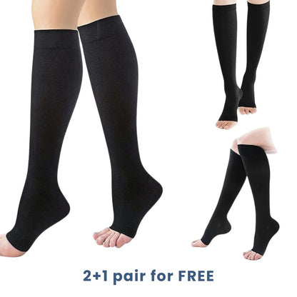 Breathable Open Toe Compression Socks for Improved Circulation