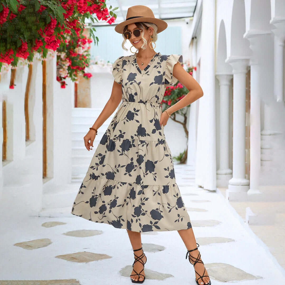 Classic Knee Length Floral Dress
