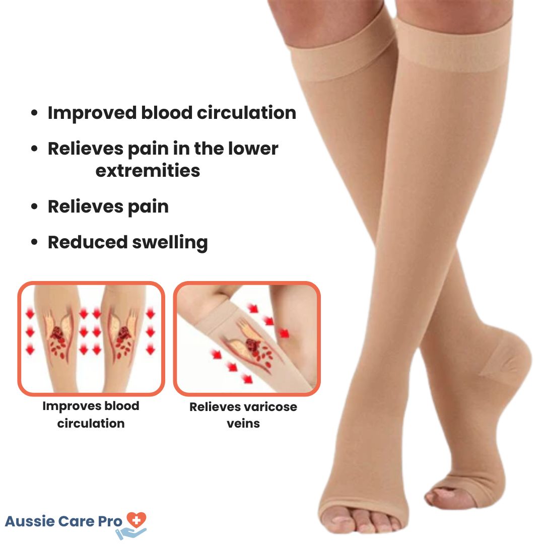Breathable Open Toe Compression Socks for Improved Circulation