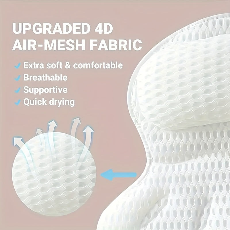 Soft Comfort Bath Pillow with Neck and Back Support