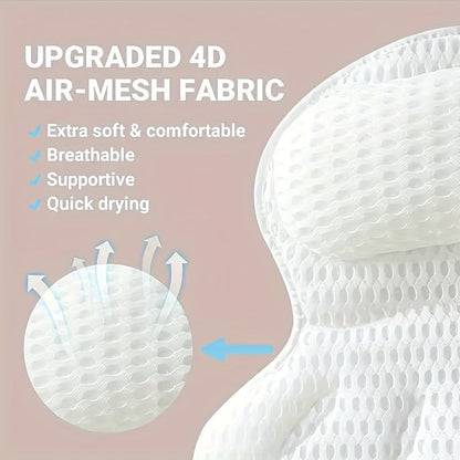 Soft Comfort Bath Pillow with Neck and Back Support