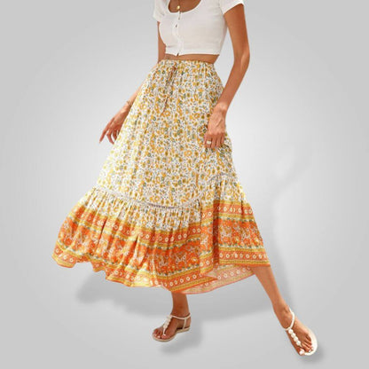 Flowy Floral Long Skirt for Women