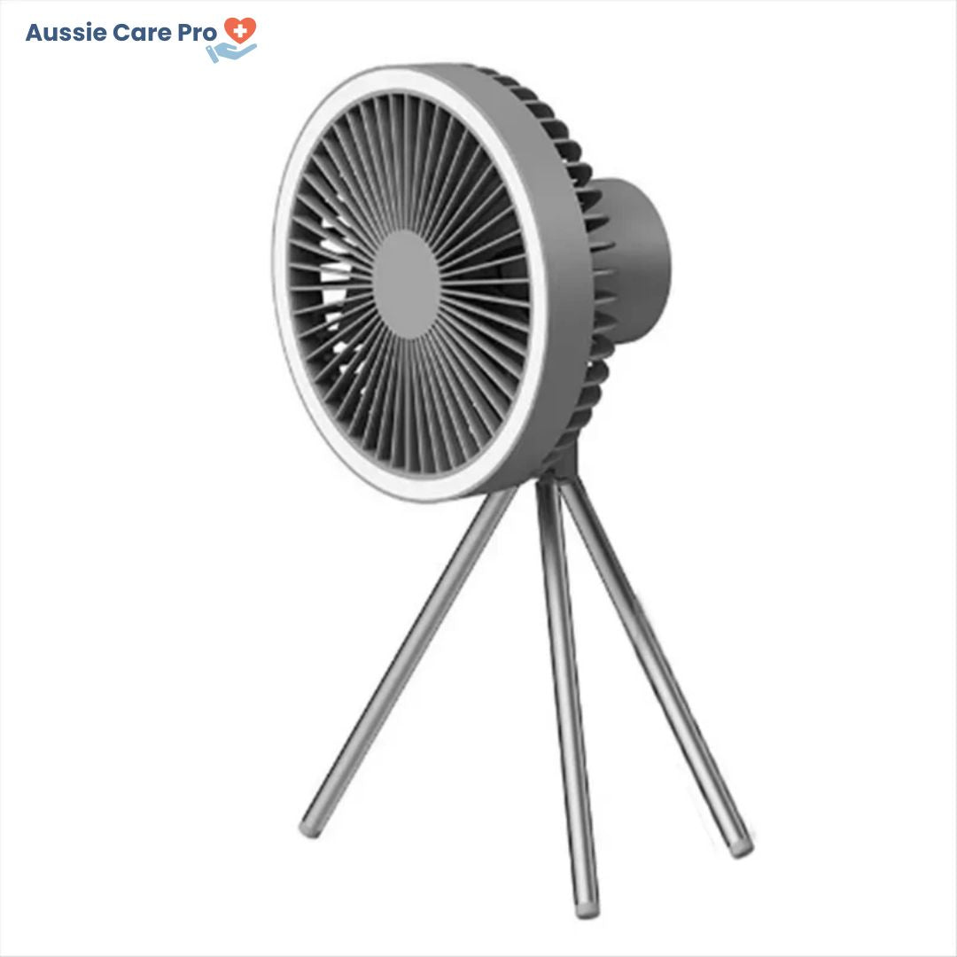 Portable Outdoor Fan with LED Light and USB Charger - Luxivelle