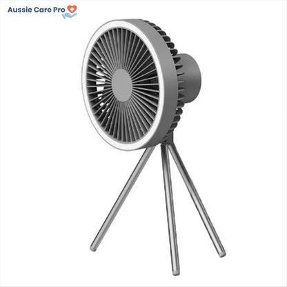 Portable Outdoor Fan with LED Light and USB Charger - Luxivelle