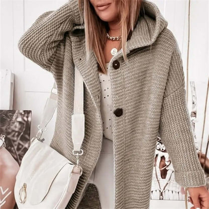 Luxury Soft Hooded Women's Cardigan Sweater