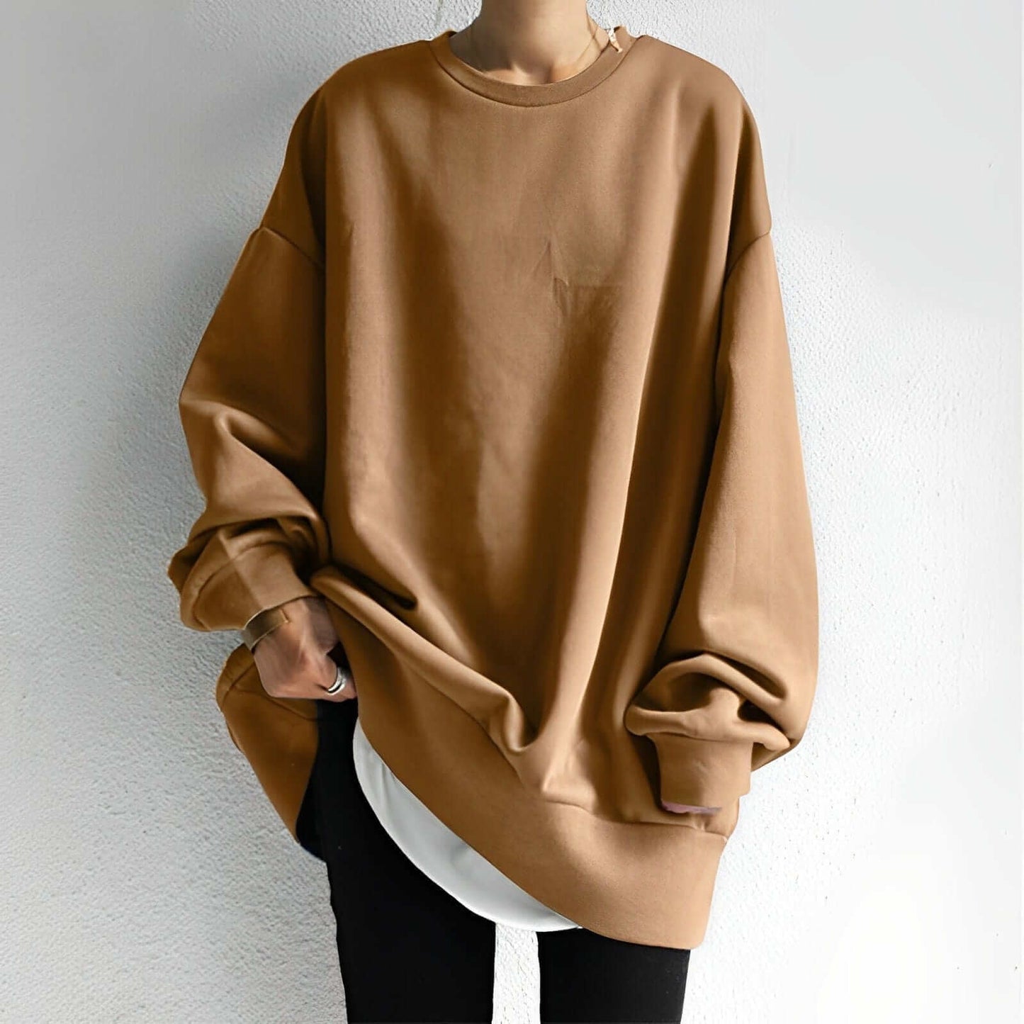 Comfy Women's Relaxed Fit Crew Neck Sweater