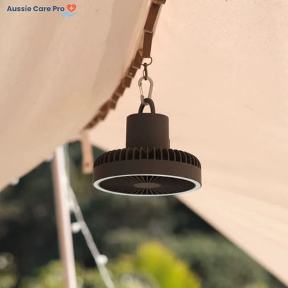 Portable Outdoor Fan with LED Light and USB Charger
