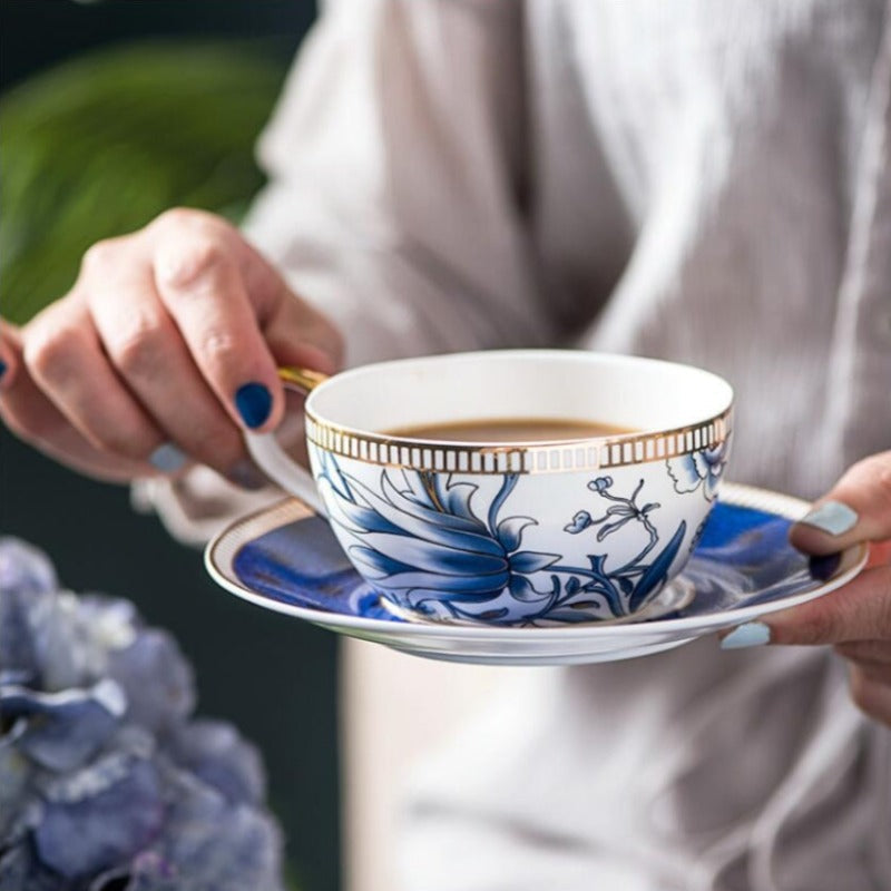 Delicate Blue Flower China Tea Set