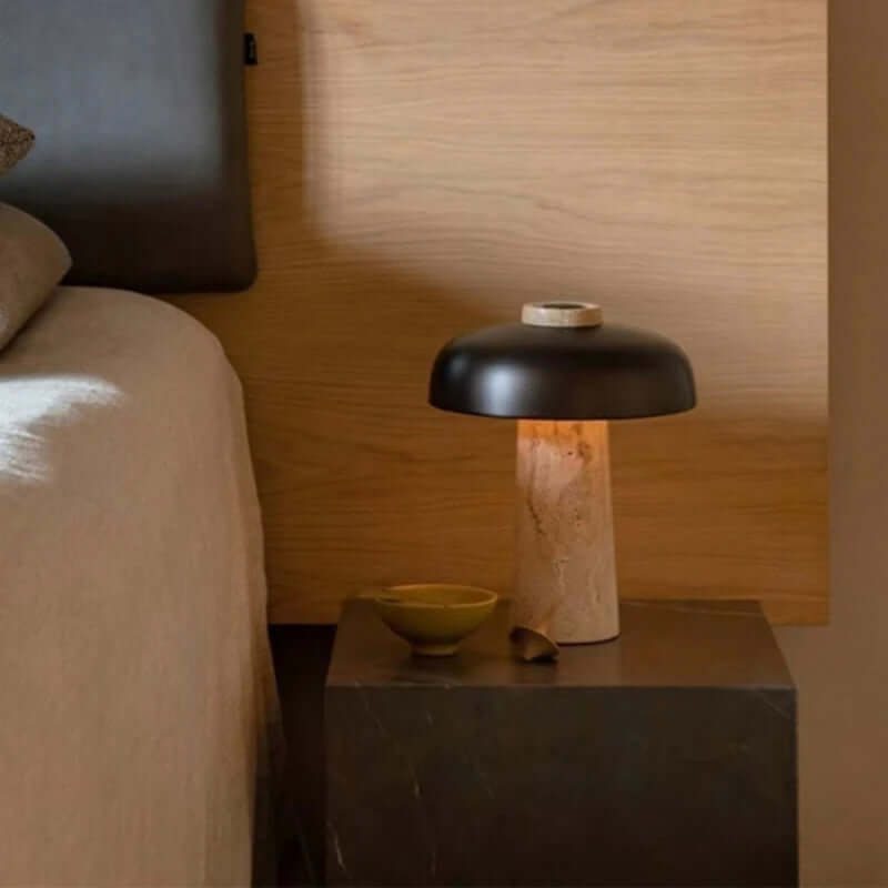 Rustic Rock Desk Lamp with Scandinavian Style