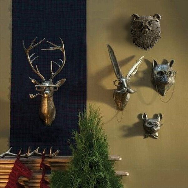 Fun Animal Head Wall Art – Colorful Home Decoration