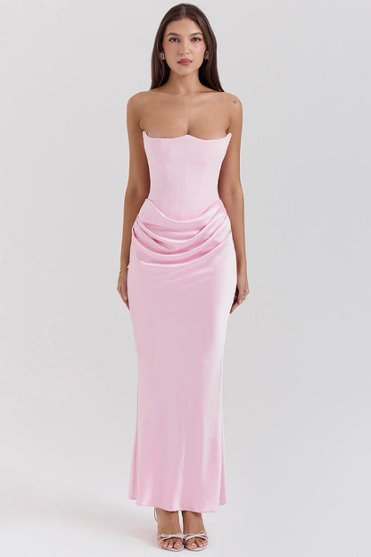 Classic Vintage Off Shoulder Evening Gown