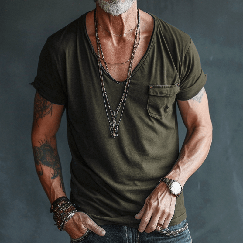 Jackson | Men's V-Neck T-Shirt - Premium Combed Fabric, Modern Design-5