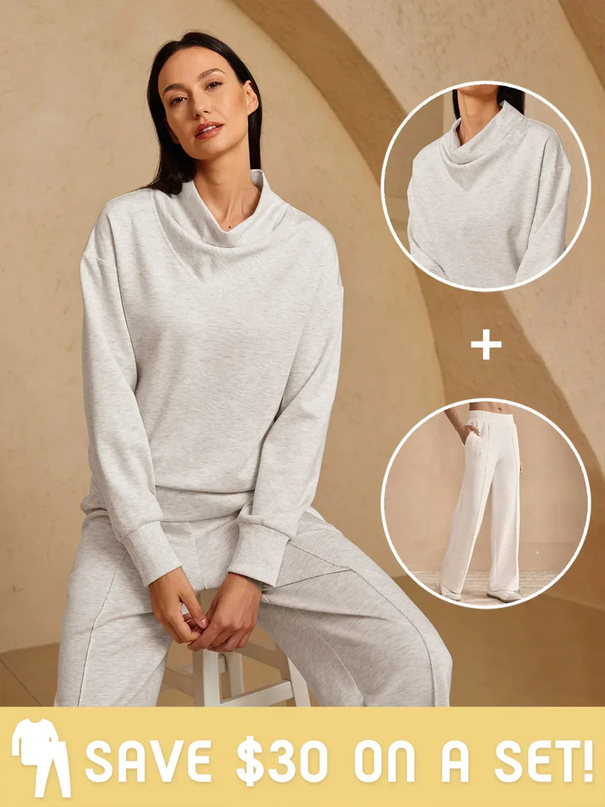 Comfortable Elastic Waist Wide Leg Trousers