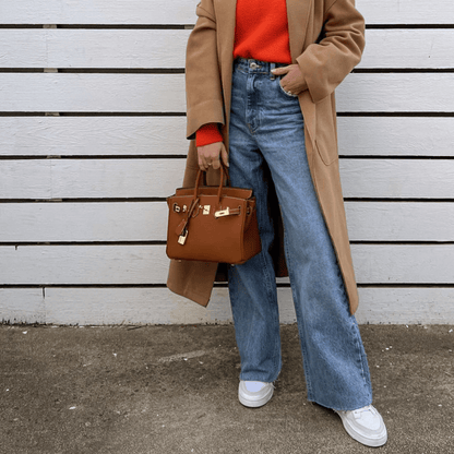 Premium Leather Tote Bag for Women Large Work Handbag