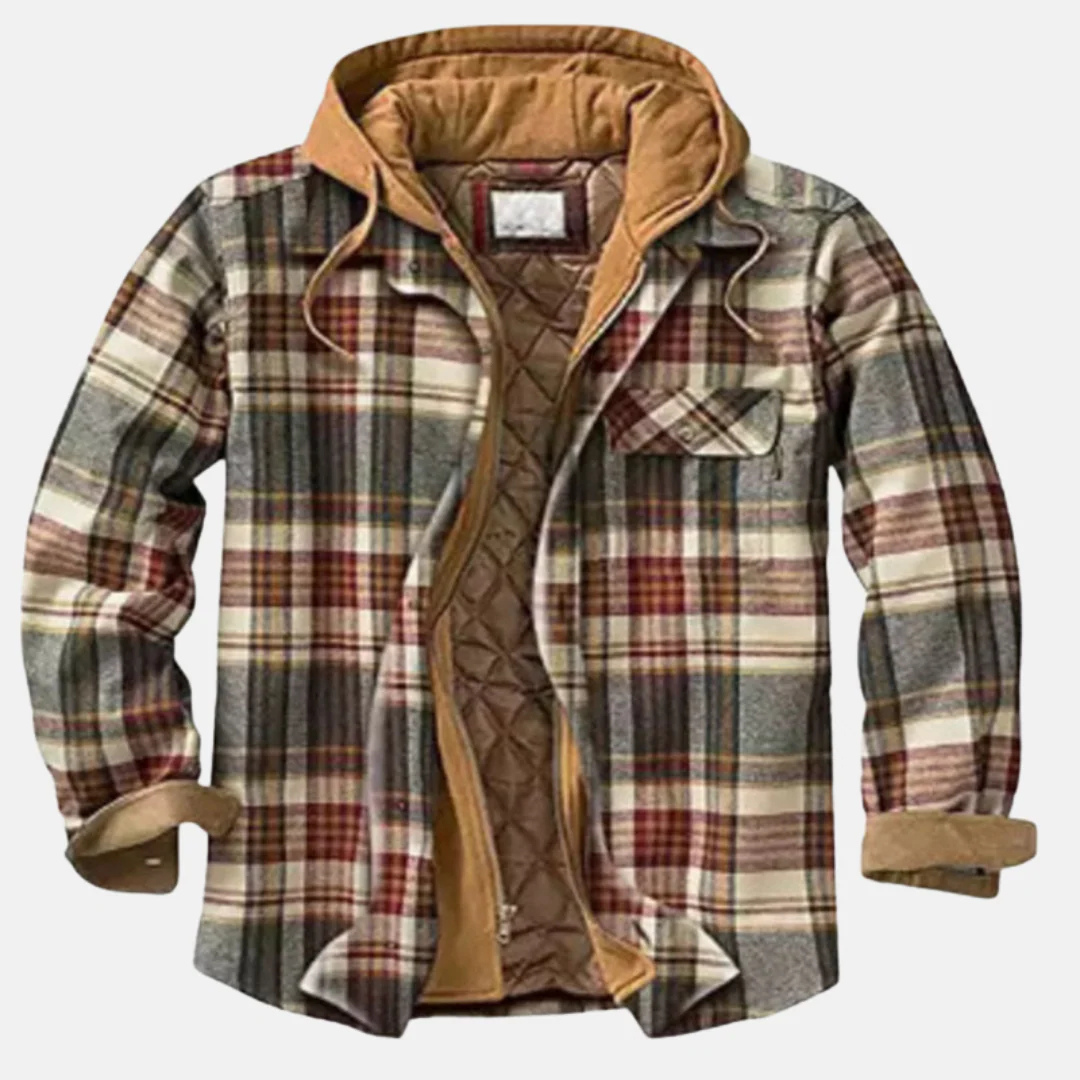 Arman | Men's Quilted Plaid Hooded Jacket