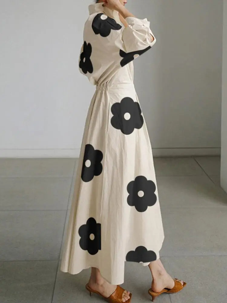 Elegant Floral Midi Dress for Ladies