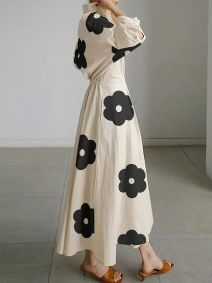 Elegant Floral Midi Dress for Ladies