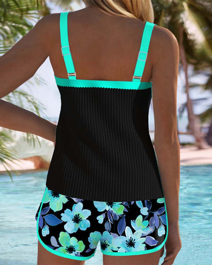 Classic Two Piece Swimsuit Tankini Set
