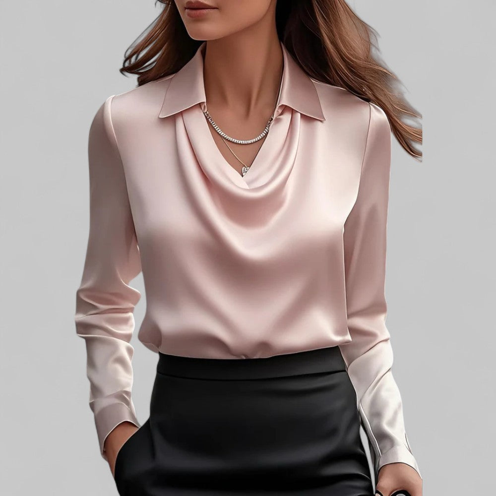 Relaxed Fit V Neck Women's Blouse