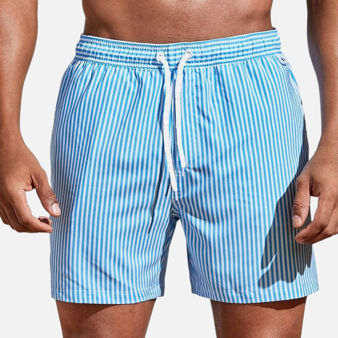 Men’s Striped Swim Shorts Quick Dry