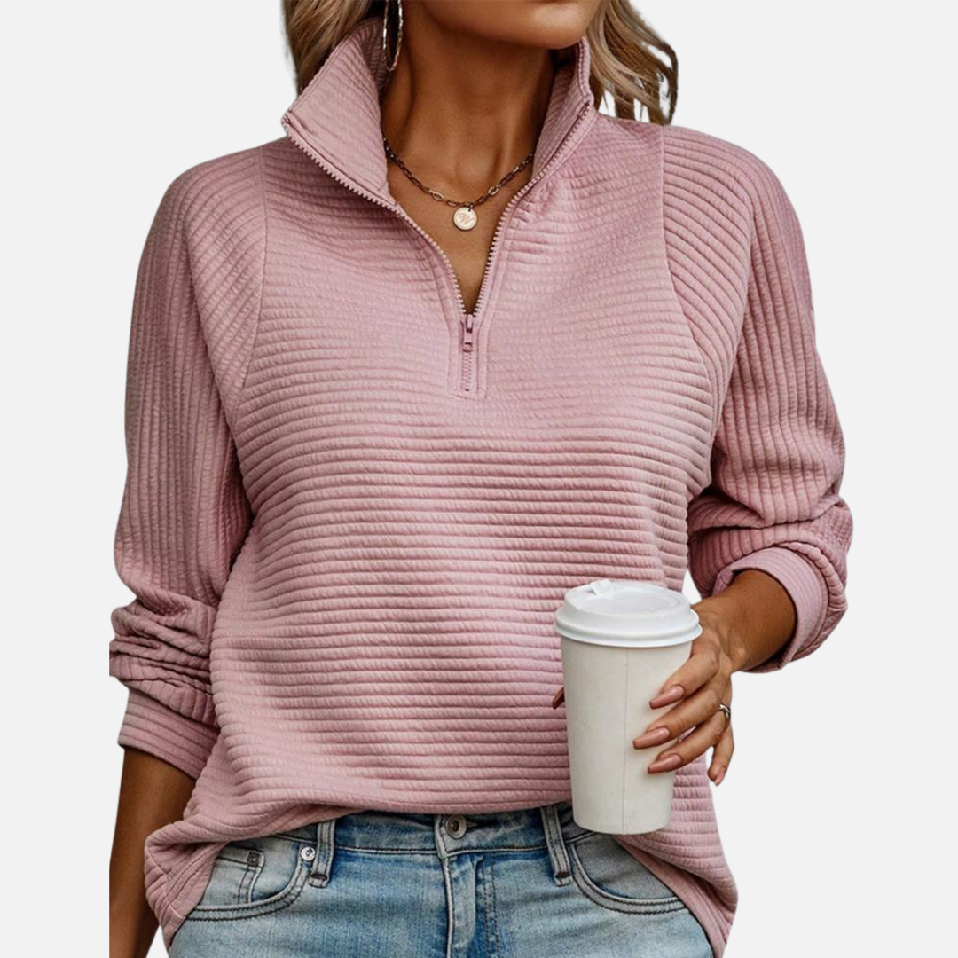 Eliana | Women's Ribbed Quarter-Zip Sweater