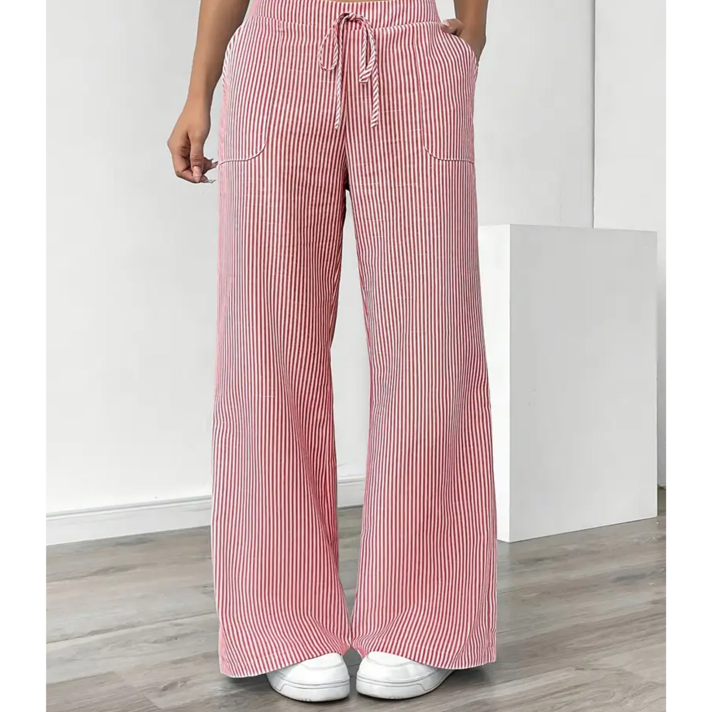Casual Stripe Pants With Pockets