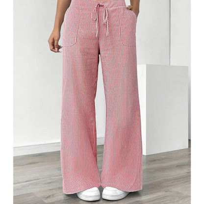 Casual Stripe Pants With Pockets