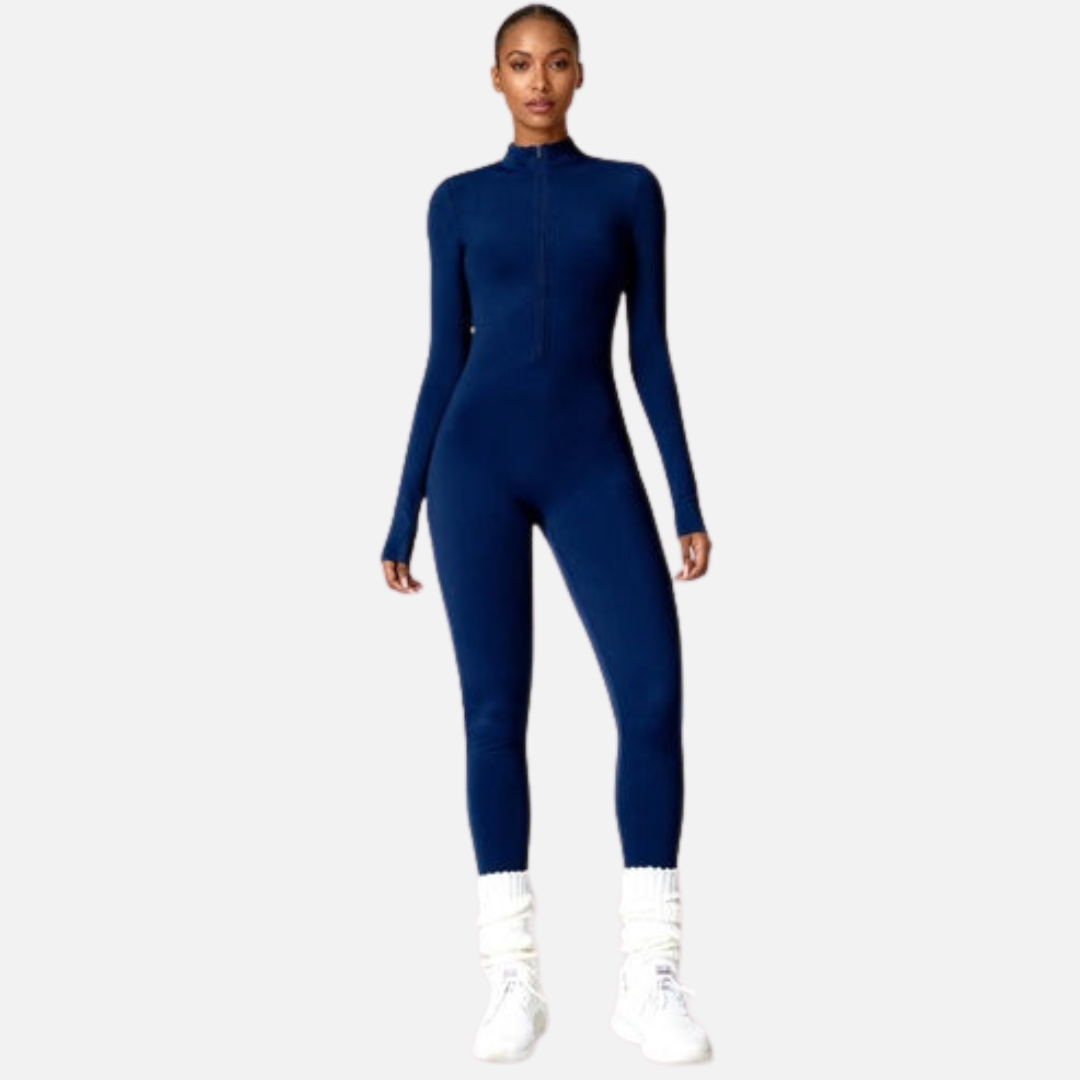Women's Long Sleeve Activewear Unitard - Slim Fit Yoga Bodycon Jumpsuit