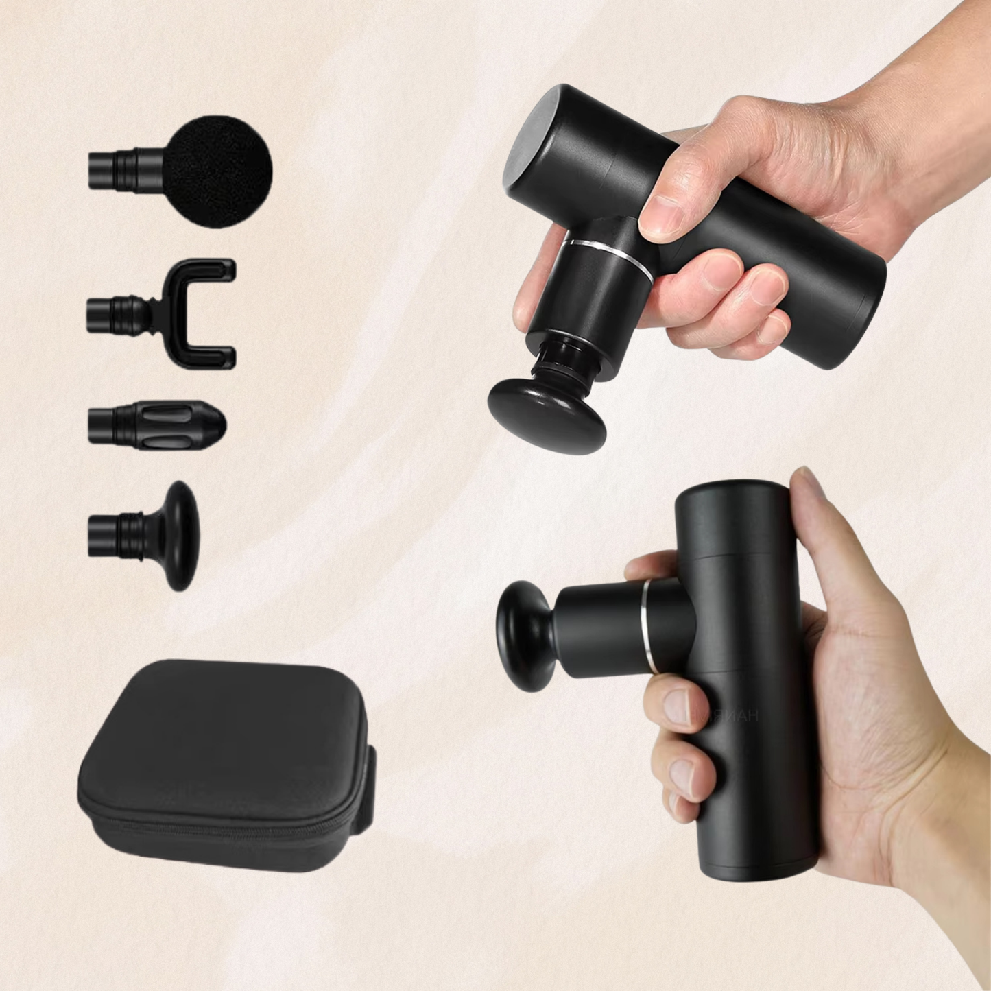 Compact Handheld Muscle Massager with Quiet 4-Speed Setting