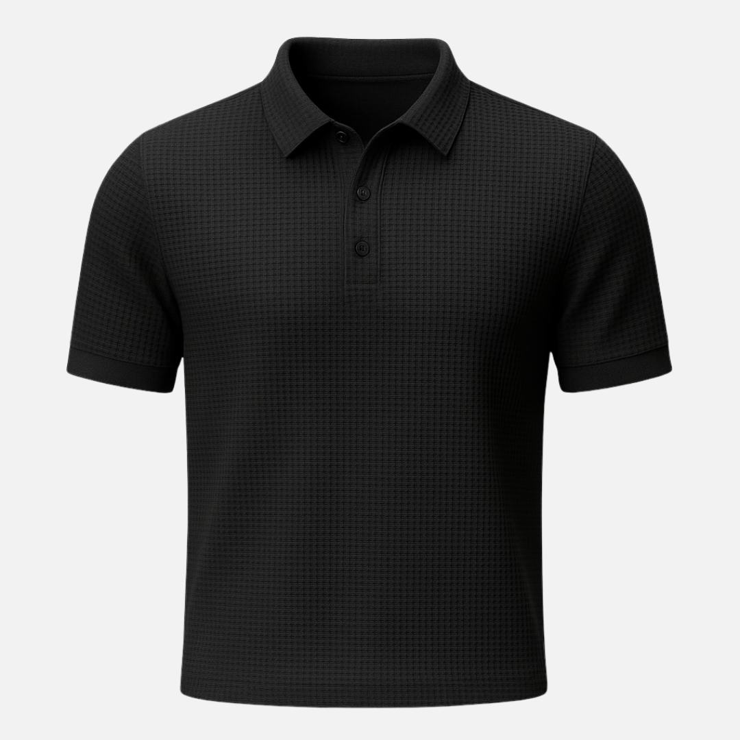 Men’s Waffle Short Sleeve Polo Shirt