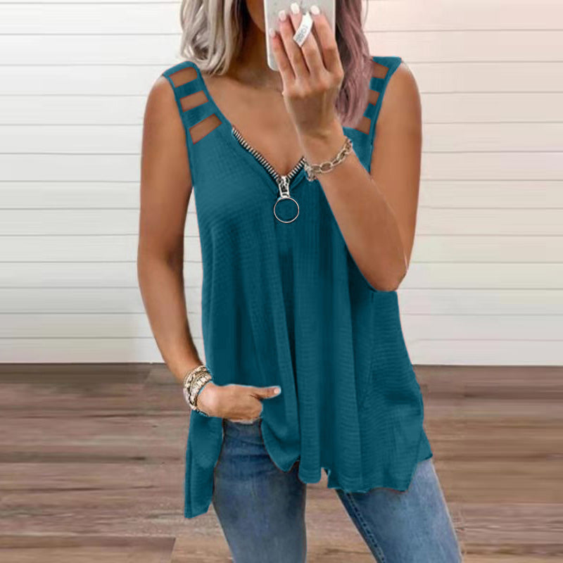 Ladies' Tank Half Zip Sports Top