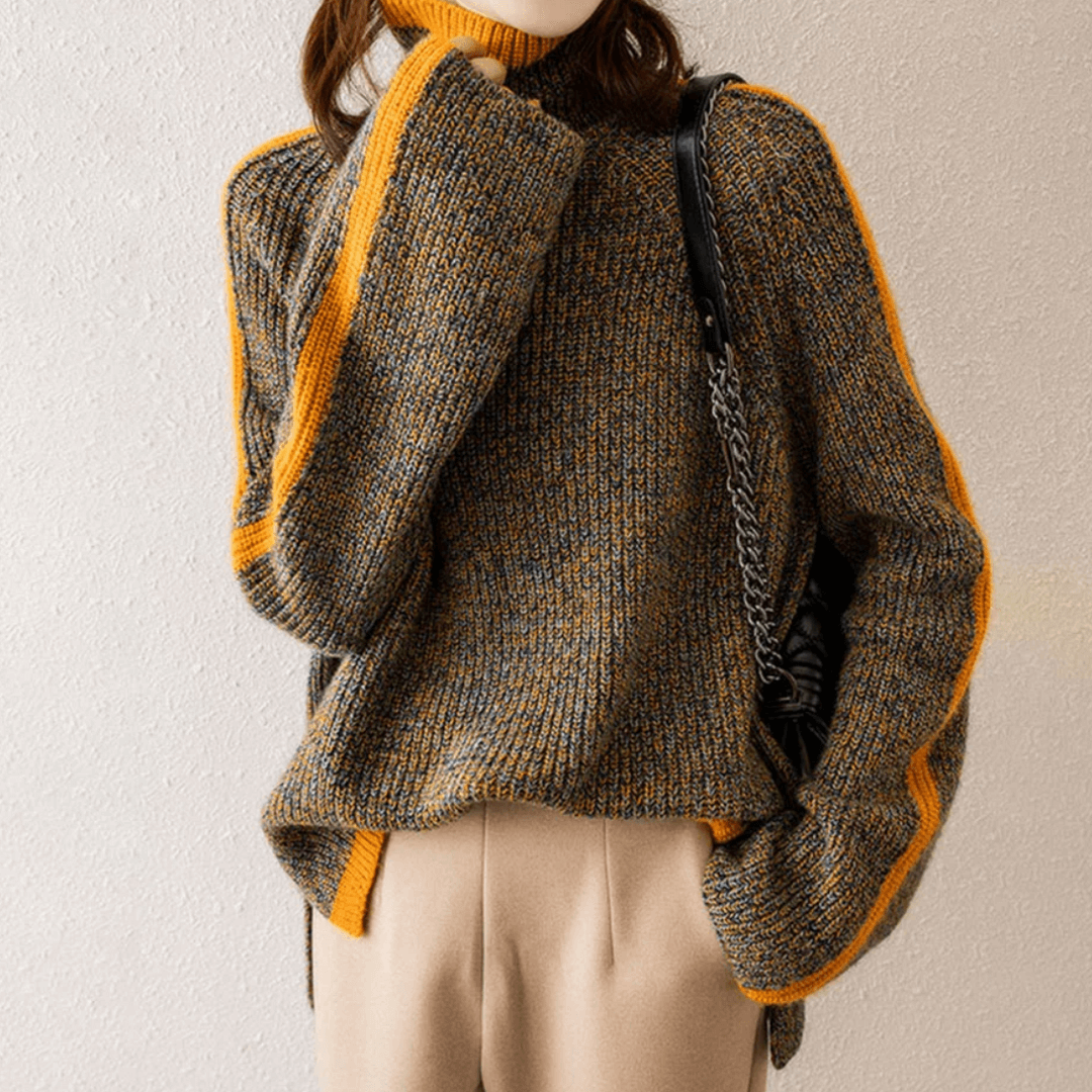 Colorful Cable Crew Neck Sweater