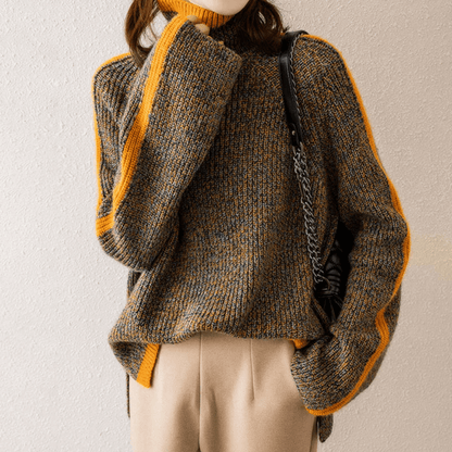 Colorful Cable Crew Neck Sweater
