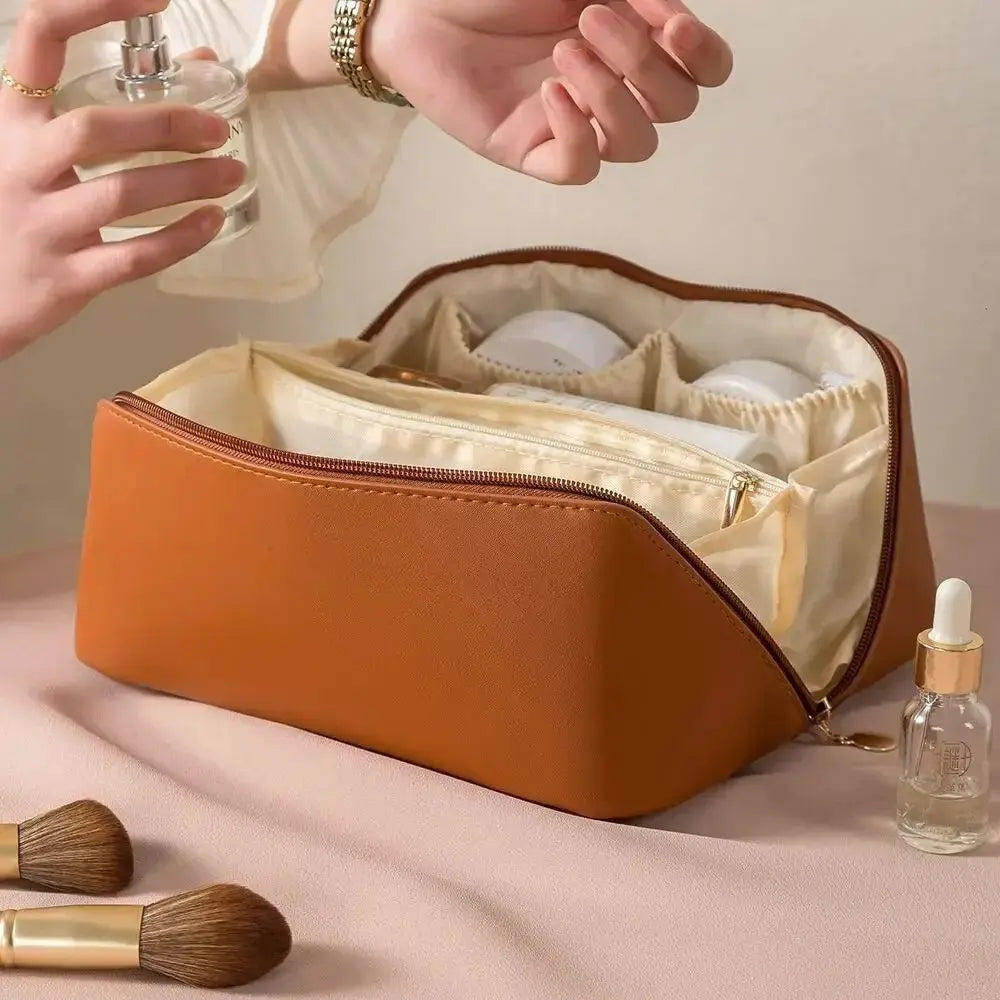 Premium Travel Makeup Case - Compact Cosmetic Organizer