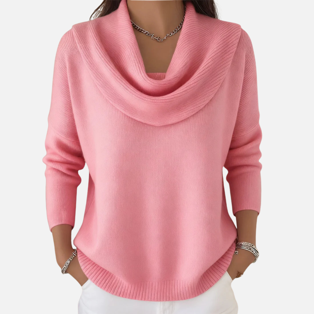 Women's Elegant Cowl Neck Knit Sweater