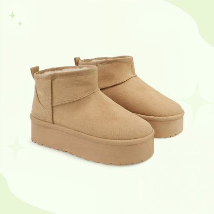Cozy Fleece Ankle Boots - Thick Insulated Soles