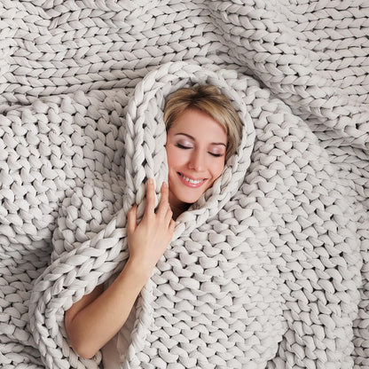 Plush Knit Throw Blanket - Warm & Fuzzy Home Blanket