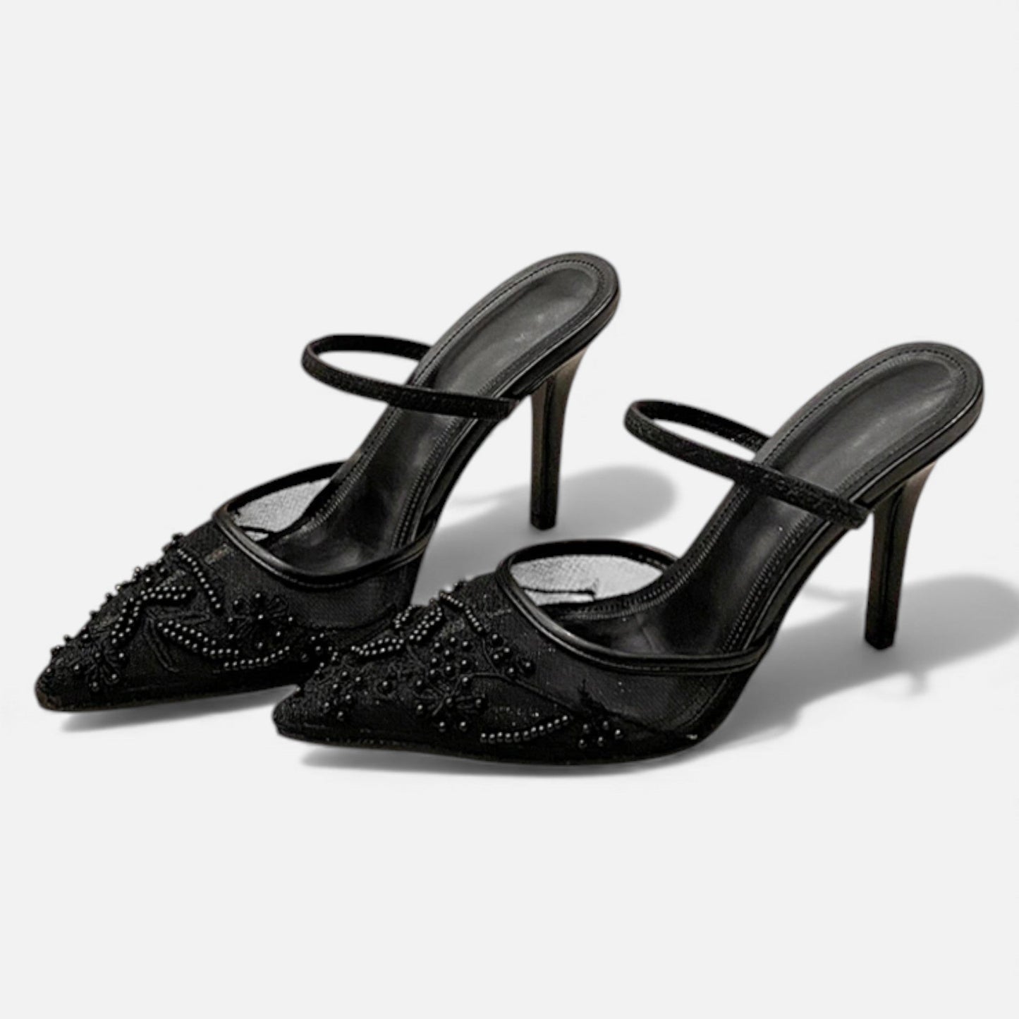 Ladies Elegant Lace High Heel Shoes